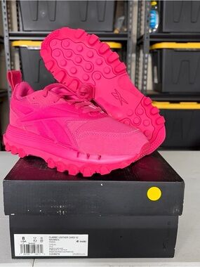 Reebok Classic Leather Cardi B Womens Low Top Shoes - Pink Size 8